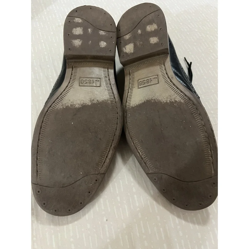 J&M Est 1850 Black Leather Dress Men's 10‎ M Shoes 20-1355 Johnston & Murphy
